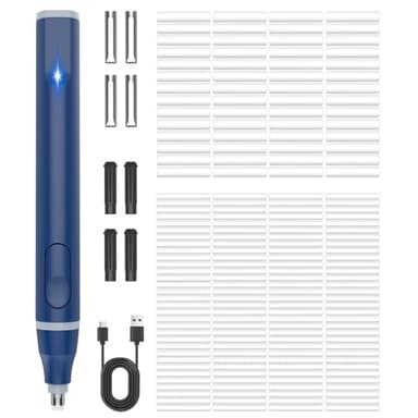 Foyucool Electric Eraser, USB C Rechargeable Pencil Eraser with 220 Eraser Refills, 2 Eraser Sizes, Comfort Grip Art Eraser for Drawing, Ideal for Artists, Students, Sketch, Engineers, Blue