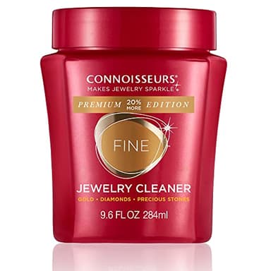 Connoisseurs Premium Edition Fine Jewelry Cleaner Solution for Gold, Diamonds, Platinum, and Gemstones - 9.6 fl oz - Restores Brilliance in Seconds