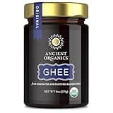 Ancient Organics Ghee - Organic Grass Fed Ghee Butter, Gluten Free, Clarified Butter, Vitamins & Omegas, Lactose Reduced, Kosher, USDA Certified - 9 Oz (Pack of 1)