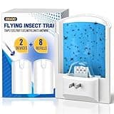 Flying Insect Trap, Indoor Plug-in Fly Trap for Home, Mosquito Killer Indoor Gnat Moth Catcher with Night UV Light, Mosquito Attractant Fly Bug Zapper for Home, Office (2 x Devices & 8 x Refills)