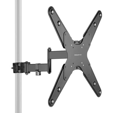 Mount-It! TV Pole Mount, Full Motion Universal TV Bracket, VESA 75x75 to 400x400, Fits TVs and Monitors 32" - 55", Clamp Fits Poles from 1.1" to 1.96", Extendable Arm, for POS, Trade Shows, Gazebo