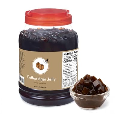 Hojalicious - Coffee Jelly Topping 7.7lb (Ready to use topping for bubble tea, coffee, lattes, ice cream, desserts, frozen yogurt)