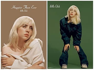 Billie Eilish Poster Bundle with 2 Posters - Happier Than Ever & Denim - Officially Licensed - 24" x 36"