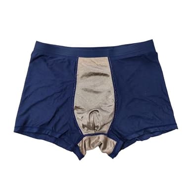YUNCHASE EMF Blocking Boxer Briefs for Men Faraday Shielding Underwear Anti Odor Silver Fabric No Ride Up Legs L