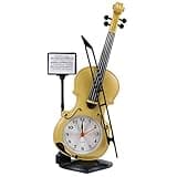 BESPORTBLE Violin Alarm Clock Creative Digital Desk Time Clock Novelty Bedside Clock Violin Model Figurine Ornament for Kids Adults Bedroom Table Office Decor
