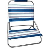 Caribbean Joe Folding Beach Chair, 1 Position Lightweight and Portable Foldable Outdoor Camping Chair, Red, White and Blue Stripe