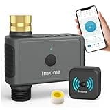 WiFi Water Timer Brass Inlet, 2.4GHz Smart Sprinkler Timer, 1 Zone Hose Timer with WiFi Hub, Voice/App Control with Alexa & Google Assistant, Auto/Manual Watering, Rain Delay, for Garden, Yard, Lawn