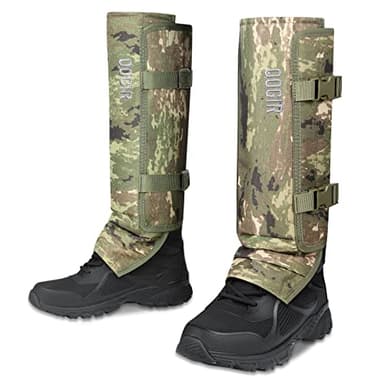 QOGIR Snake Gaiters for Hunting: Durable Snake Guards, Snake Gaiter Leggings for Men & Women, Snake Bite Protection for Lower Legs, Snake Proof Gaiters with Adjustable Size(Camo)