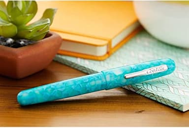 Conklin All American Fountain Pen in Turquoise Serenity – Flex Nib, Flexible Design & Superior Craftsmanship – Ideal Gift for Pen Enthusiasts & Collectors