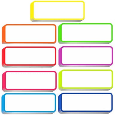 54pcs Magnetic Dry Erase Labels Colorful Name Tags Flexible Reusable Magnetic Label Stickers for White Board Refrigerator Locker Size 3.2"x1.2" by Mositear