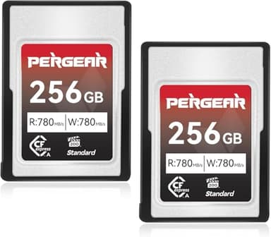 Pergear Upgraded 256GB CFexpress Type A Memory Card, Up to 780MB/s Read Speed & 780MB/s Write Speed for 4K 120P,8K 30P Recording, for Sony Alpha & FX Cameras, 2-Pack (Upgraded Version VPG200)