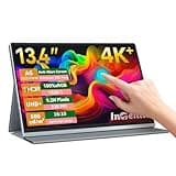 Intehill 4K Portable Monitor, 13.4 Inch Touchscreen 3840 * 2400 IGZO Anti-Glare Portable Monitor 4K, 10-Point Multi-Touch, HDR, sRGB 100%, Built-in Speakers,Dual USB-C HDMI for Laptop Mac Phone Ps5.