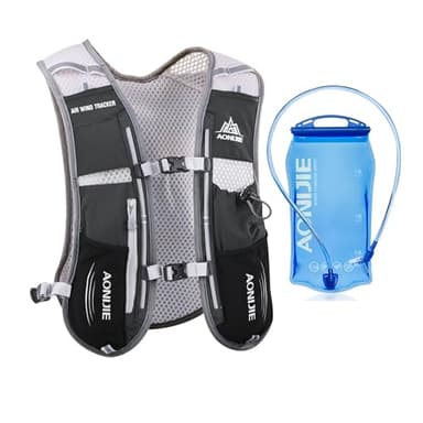 AONIJIE Hydration Vest Pack Backpack 5L Marathoner Running Race Hydration (Black and 1.5L Water Bladder)