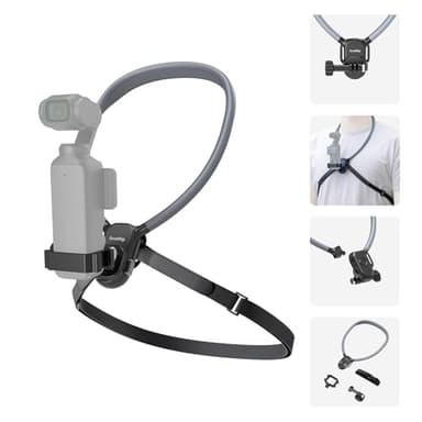 SMALLRIG Magnetic Neck Mount for DJI Pocket 3/OSMO 360/Nano/Action 6/5 Pro/4, for GoPro Hero 13/12/11/10, for Insta 360 X5/X4/X3/Ace Pro 2, Action Camera Chest Mount for Hands-Free POV Vlogging-5567
