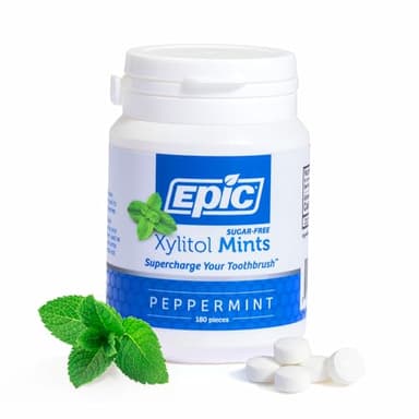 Epic 100% Xylitol Mints - Aspartame Free, Sugar Free - Peppermint Flavored Mints, 180 Pieces (Pack of 1)
