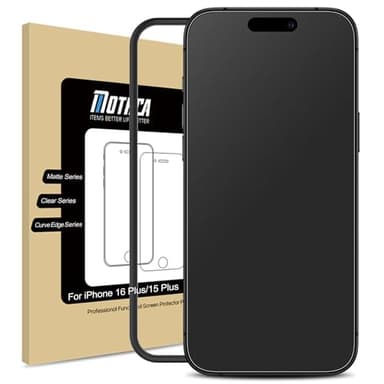 Mothca Matte Glass Screen Protector for iPhone 16 Plus/iPhone 15 Plus (6.7 inch) Anti-Glare & Anti-Fingerprint Tempered Glass Film, [Easy Installation Frame] Case Friendly, Smooth as Silk