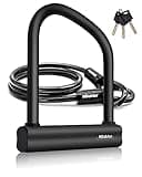 NDakter Bike Locks Heavy Duty Anti Theft, Bicycle U Lock for Ebike, 18mm Shackle, 6FT Steel Security Cable with 3 Keys for Electric Scooter, Motorcycle, Moped, Dirt-Bike, Tri-Bike Wheel Lock Sturdy