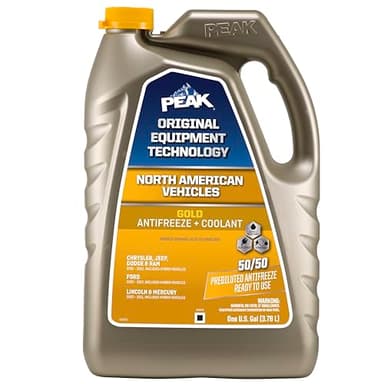 PEAK OET Extended Life Gold 50/50 Prediluted Antifreeze/Coolant for North American Vehicles, 1 Gal.