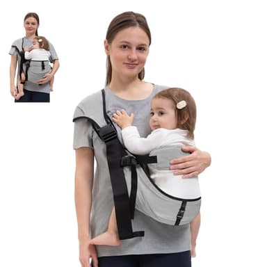 HORUMP Baby Carrier Newborn to Toddler, Baby Sling Carrier,Adjustable & Lightweight Toddler Carrier 25-60 lbs,Ideal for Home,Shopping,and Travel-Grey