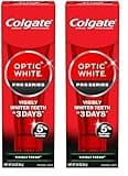 Colgate Optic White Pro Series Whitening Toothpaste with 5% Hydrogen Peroxide, Vividly Fresh, 3 Oz Tube (Pack of 2)