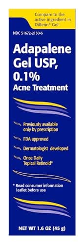 TARO Adapalene 0.1% USP Gel, Paraben Free, Retinoid Acne-Prone Facial Treatment for Sensitive Skin, Prescription Strength (1.6 Oz)