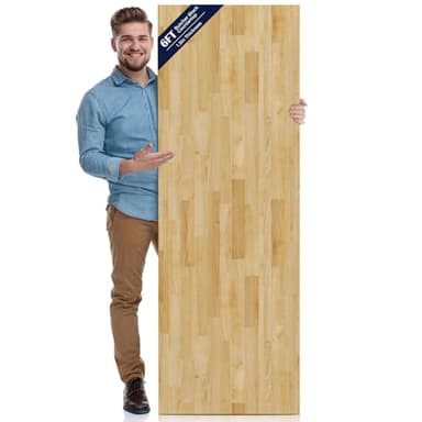 Solid Wood Butcher Block Countertop - Unfinished Birch Slab Counter Top Wooden Table Top for DIY Kitchen Island, Workbench, Washer Dryer, Coffee Bar Table, 72"x25"x1.5", 6FT