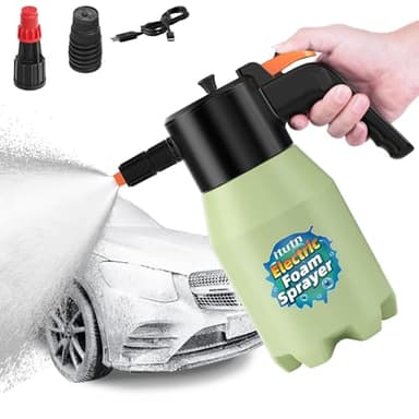 itutn Electric Foam Sprayer Car Wash, Car Soap Foam Sprayer, Battery Powered Foaming Pump Sprayer for Cleaning Car Detailing Portable Cordless Handheld Foam Cannon Gun