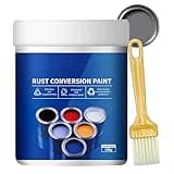 Halpilt Weatherproof Rust Converter Paint for Metal,500g Qidaxia Water-Based Metal Rust Inhibitor Multi-Color Industrial Paint (Gray)