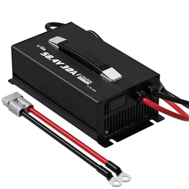 LiTime 48V 30A Lithium Battery Charger, 51.2V AC-DC Fast Charger with Anderson Plug & LED Indicator, Portable Mountable Charger for 58.4V LiFePO4 Battery, Ideal for Golf Cart, Home, and Off-Grid