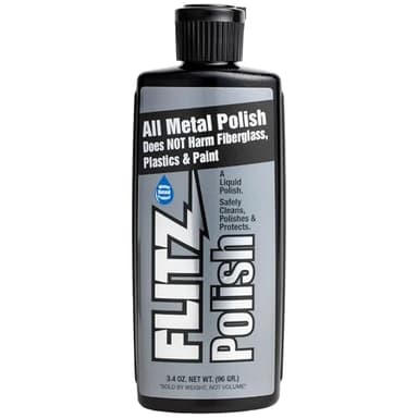Flitz Multi Purpose Metal Polish Liquid - 3.4oz Bottle of USA-Made Tarnish Remover - For Aluminum, Chrome, Brass, Nickel, Silver - Non-Abrasive Metal Cleaner and Polish, Restorer (1 Pack)