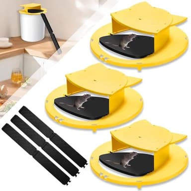 Mouse Traps Bucket Flip Lid, 5 Gallon Bucket Lid Mouse Rat Trap, Auto Reset & Slide Bucket Mouse Trap, Reusable Humane Mouse Rat Traps for Indoor Outdoor