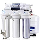 iSpring RO100 Under Sink 5-Stage Reverse Osmosis Drinking Water Filtration System High Capacity 100 GPD Fast Flow, 1:1 Pure to Waste Ratio, US Made Filters