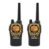 Midland 50 Channel GMRS Two-Way Radio - Long Range Walkie Talkie with 142 Privacy Codes, SOS Siren, and NOAA Weather Alerts and Weather Scan (Black/Yellow, Pair Pack)