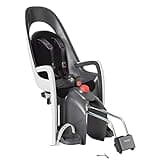 Hamax Caress Rear Child Bike Seat - Frame Mount, Ultra-Shock Absorbing, Adjustable to Fit Kids (Baby-Toddler) 9 mo-48.5lb. (Grey/White)