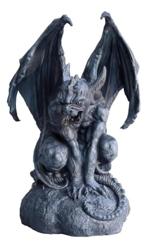 Ebros Gift Large Cathedral Guardian Crouching Winged Gargoyle Statue 12.5" H Gothic Warden Protector from Evil Spirits Underworld Dark Arts Fantasy Sculpture