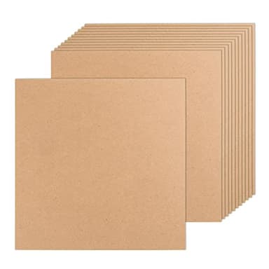 24 Pack MDF Wood Board for Crafts 12x12x1/8 Inch-3 mm Thick Medium Density Fiberboard Unfinished Wood Art Boards Blank Wooden Blocks Chipboard Panels for DIY Crafts,Hand Painting