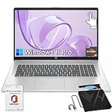 HP 17.3 Premium Touchscreen Laptop - HD+ 250-Nits Display, AMD Ryzen 5 7530U, 32GB RAM, 2TB SSD, WiFi 6, Numeric Keypad, Webcam, HDMI, Windows 11 Pro & Microsoft Office, with External CD/DVD Drive