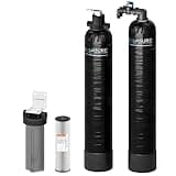 Aquasure Serene Series 10 GPM Whole House Salt-Free Conditioning Descaler Bundle with KDF/GAC Water Treatment System and Pleated Sediment Pre-Filter, for 1-3 Bathrooms | Removes 99% of Contaminants