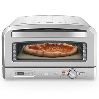Cuisinart Indoor Pizza Oven, Bakes 12" Pizzas in Minutes, Countertop Electric Pizza Oven Heats up to 700°F, Large Viewing Window, Interior Light, Includes 12.5" Pizza Stone, CPZ-120, Stainless Steel