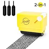 Miseyo Identity Theft Protection Roller Stamp Guard Your ID - Yellow(3 Refill Ink Included)