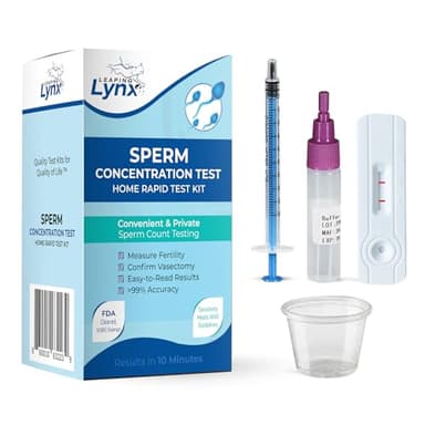 Male Fertility (Sperm Count) Test Kit – Home Semen Analysis in Minutes (Detects 15 Million Sperm/mL) | Quick at-Home Result Cassette & Easy Instructions | Leaping Lynx Male Fertility Screening