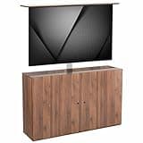 VIVO Walnut TV Cabinet Designed to Conceal Motorized Vertical Lift Television Stands, Holds 32 to 55 inch TVs up to 44 lbs, CASE-EUP1WN