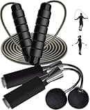 Enouke Jump Rope & ropeless jump rope, Exercise Jumprope for Men Women and Kids Workout,Rapid Speed Jumping Rope for Cardio and Endurance Training,for Home Aerobic Exercise Equipment - 2 Pack