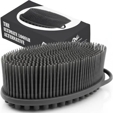 Avilana Premium Silicone Body Scrubber - Trusted Since 2017 - SGS Certified Food Grade Dual Sided Bath Brush, Quick-Dry Exfoliating Loofah Alternative, Massage Brush Sensitive Skin Women Men