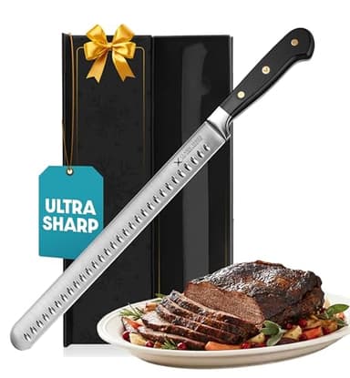 Bright Hobby Brisket Slicing Knife – 12" Brisket Knife, BBQ, Grilling Gifts For Men – Razor Sharp German Steel, Full Tang, Ergonomic Handle
