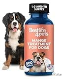 Mange Treatment for Dogs, Natural Dog Itching Skin Relief for Demodectic & Puppy Mange, Mites, Canine Scabies, Helps Dogs Skin Irritation, Hot Spots, Hair Loss, and Canine Dandruff, 400 Odorless Pills