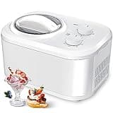 COWSAR 1.1 Quart Ice Cream Maker Machine with Built-in Compressor, Fully Automatic, No Pre-freezing, 2 Buttons Control, 1 Hour Keep-cooling, Easy to Clean