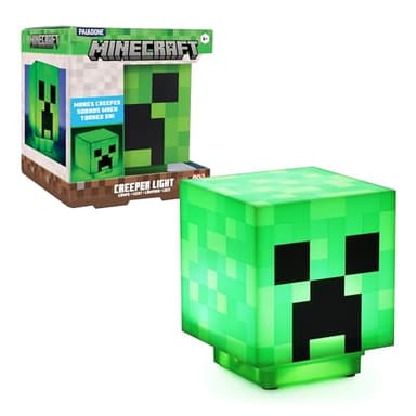 Paladone Minecraft Creeper Desk Light with Official Creeper Sounds, Handheld Night Light for Kids Room or Gamer Décor - Licensed Minecraft Gifts