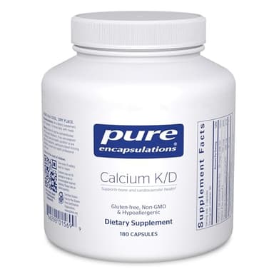 Pure Encapsulations Calcium K/D | Supplement for Bone Strength, Immune System, Colon, and Cardiovascular Health* | 180 Capsules