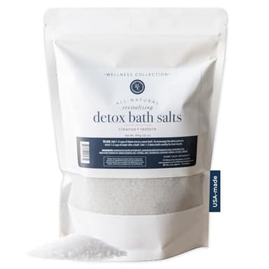 Rowe Casa Organics Detox Bath Salts with Health Boosting Magnesium and Bentonite Clay – Natural Bath Soak for Body Cleanse, Restore, and Relaxation, 35 Oz